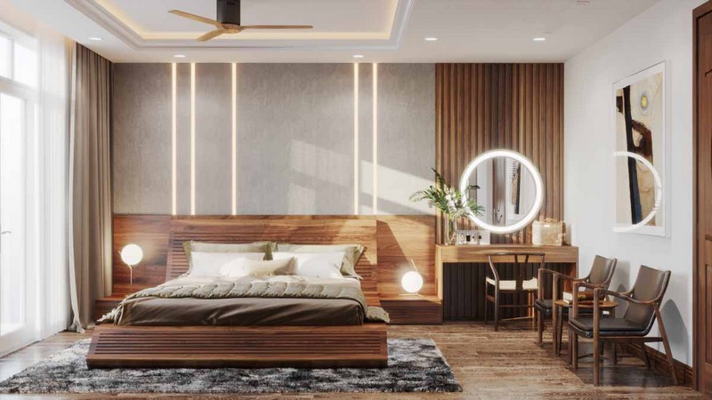 Master Bedroom With Teak Wood